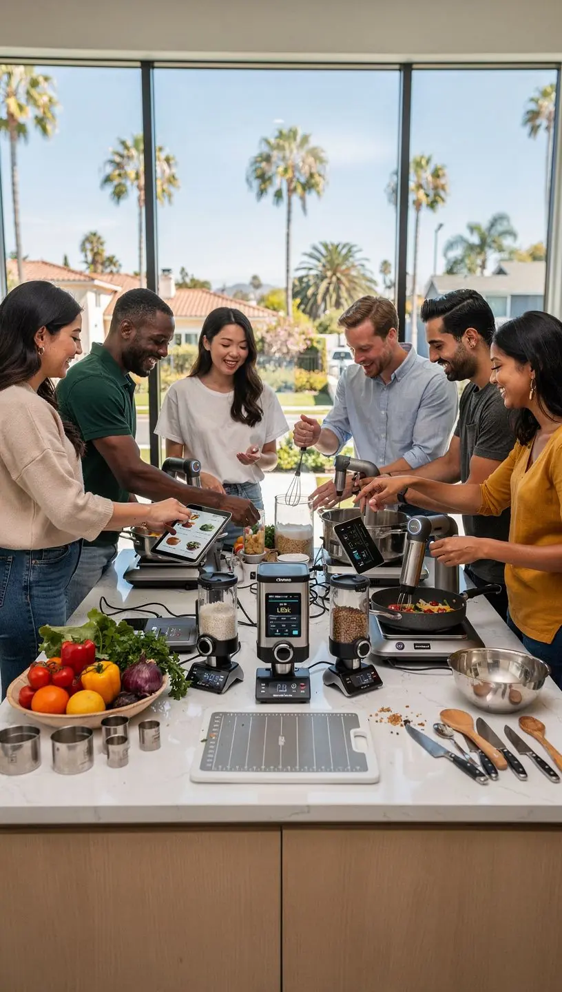 Family enjoying a living room equipped with smart entertainment and lighting systems