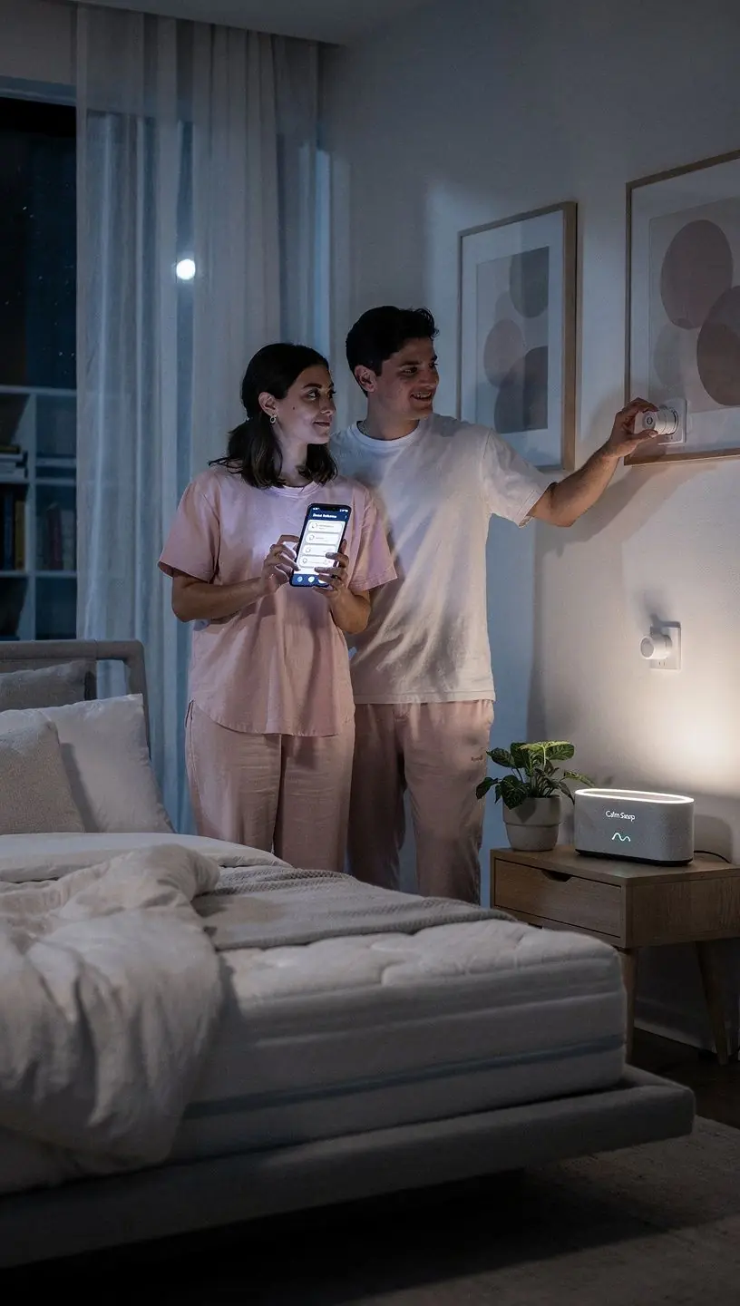 Close-up of voice-controlled smart speaker on a kitchen countertop